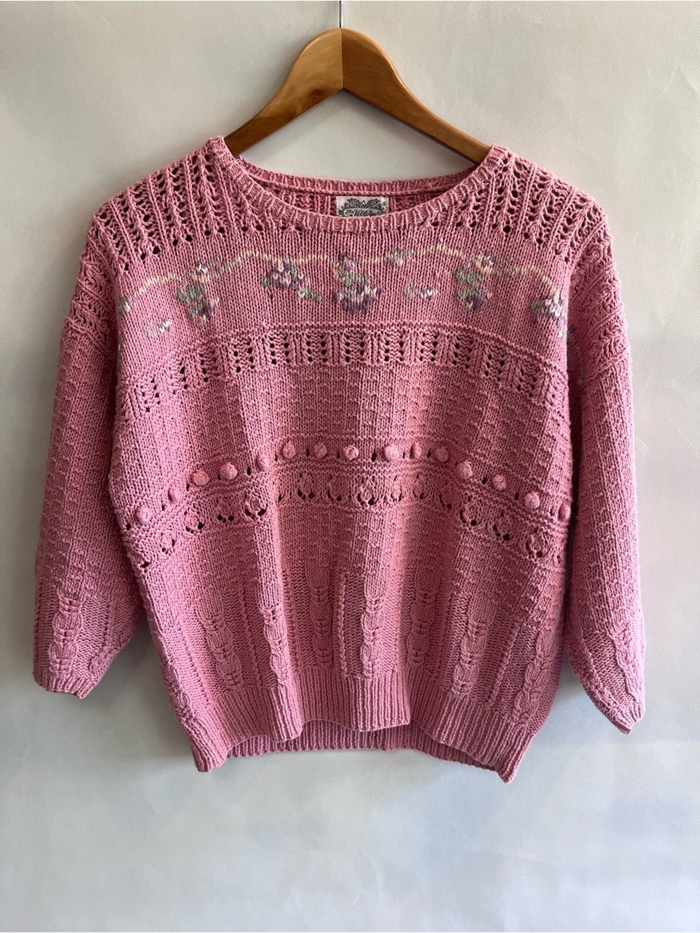 Vintage The Village Pink Knit Sweater 80’s